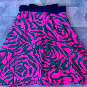 💝 MARC JACOBS HOT PINK FLORAL SKIRT BOW VELVET